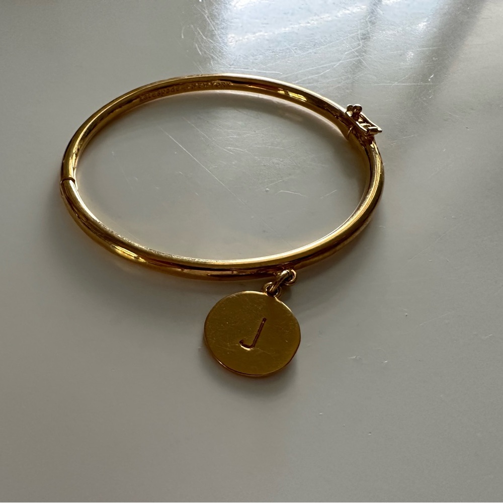 Kate spade bangle bracelet with J charm